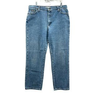 Lee Jeans Womens 16 Relaxed Straight Leg Blue Stretch Denim Casual Comfo…